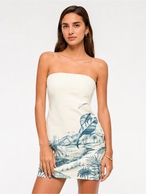 NWT A&F Scarlett Strapless Linen Blend Skort
